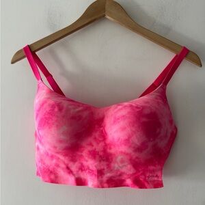 LIKE NEW! Victorias Secret PINK Wireless Lightly Lined Sports Bra Pink Tie Dye